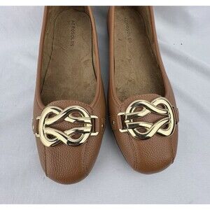 Aerosoles Womens Size 8M Tan Faux Leather Big Bet Ballet Flats Shoes $89